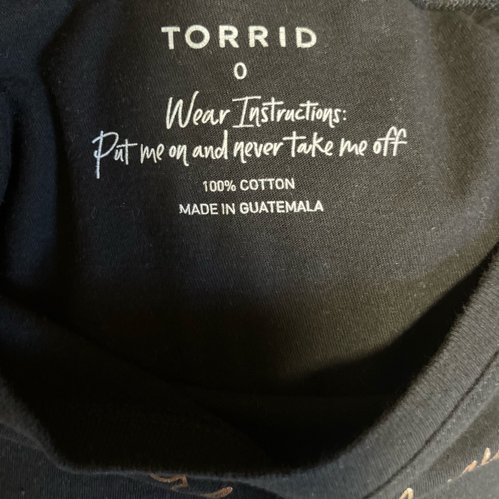 Torrid Black Tee With Gold Script - image 3
